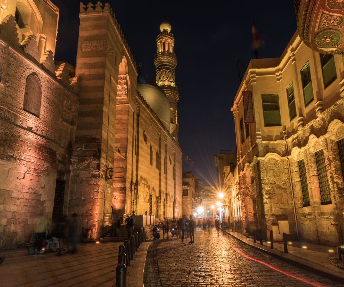 Old Cairo streets at night