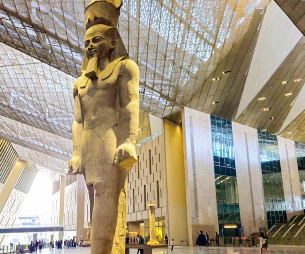 Statue inside the Grand Egyptian Museum